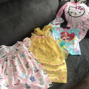 3T Disney gowns and Hello Kitty pajamas